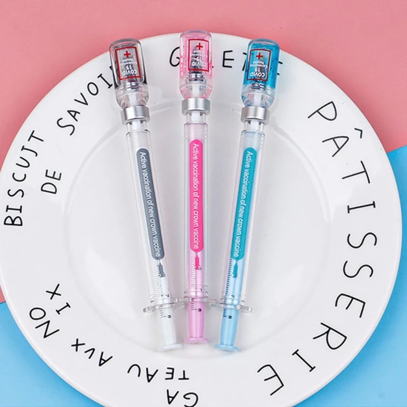 Random 1 Syringe Pens Creative-Fun Pen Novelty Medical Ballpoint Pens Gift for Nurses,Nurse Doctor Pretend Play Party Supplies