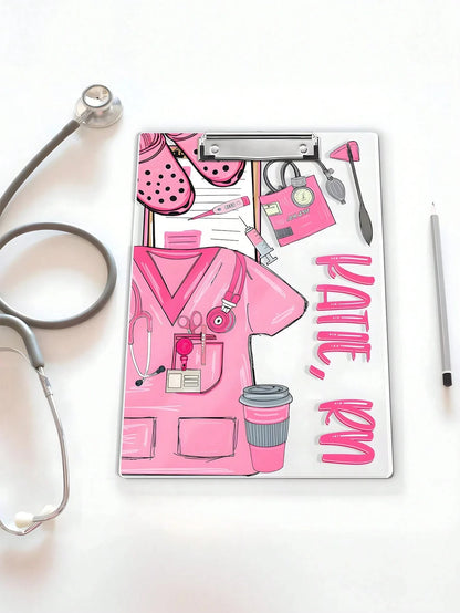 22.3*30.5CM Personalized Nurse Scrubs Clipboard,4 Styles,Custom Nurse Gift, Nurse Appreciation Gift,Medical Assistant File Board