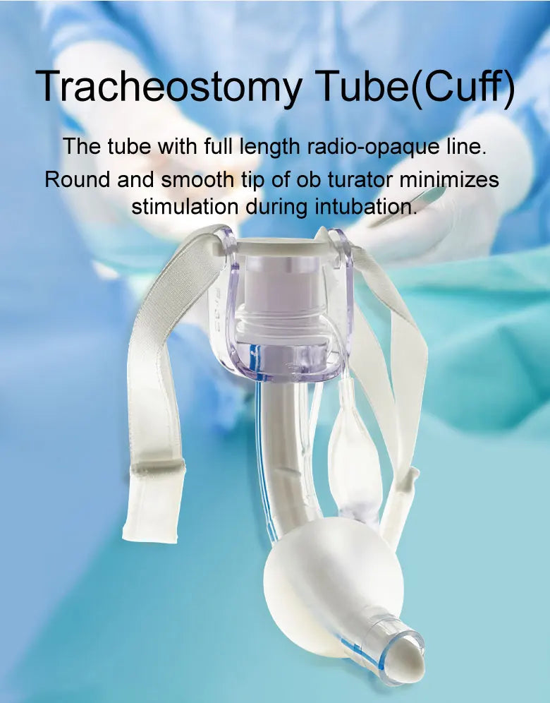 BamuCare 3PCS/5PCS Tracheostomy Tube Medical Grade PVC EO Sterilized Disposable Standard Tracheostomy Tube with Cuff