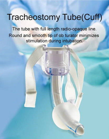 BamuCare 3PCS/5PCS Tracheostomy Tube Medical Grade PVC EO Sterilized Disposable Standard Tracheostomy Tube with Cuff