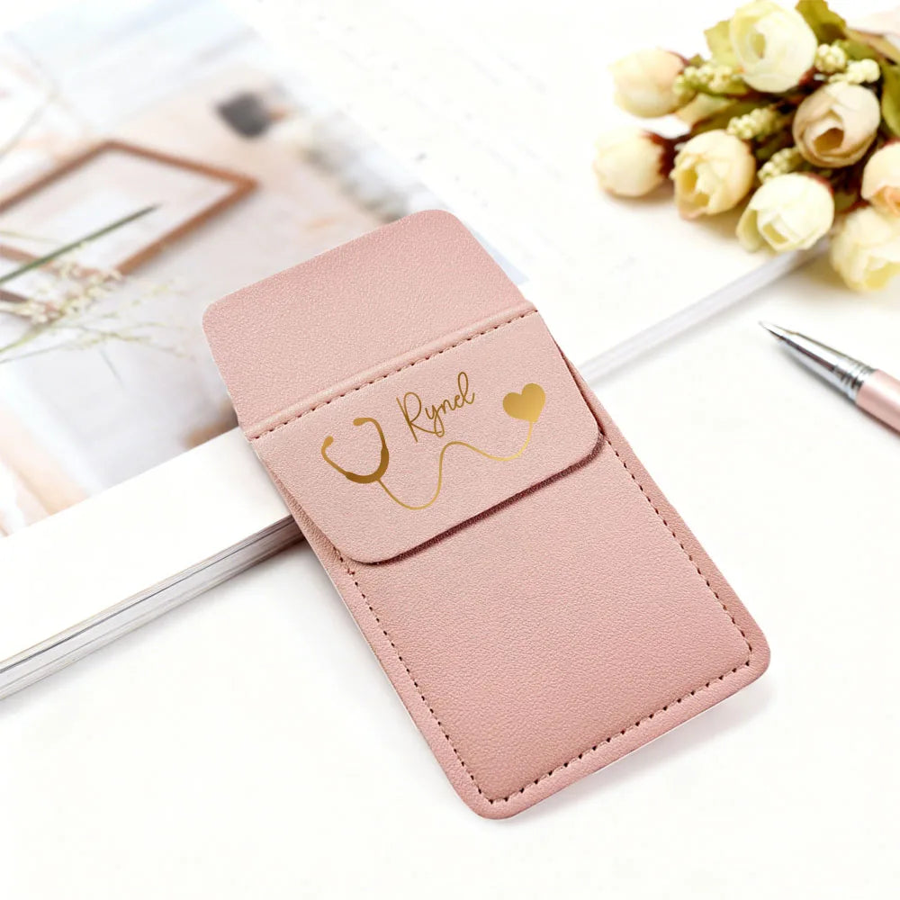 Personalized Nurse Pen Case,Custom Faux Leather Pocket Organizer,Gifts for Nurse and Caregiver Gift,Can Hold 5 Pens,Pencils,Tool