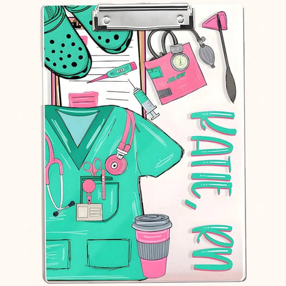 22.3*30.5CM Personalized Nurse Scrubs Clipboard,4 Styles,Custom Nurse Gift, Nurse Appreciation Gift,Medical Assistant File Board