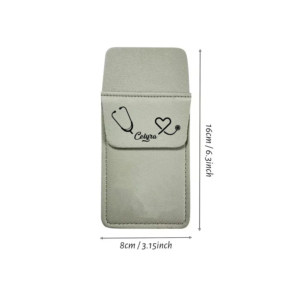 Personalized Nurse Pen Case,Custom Faux Leather Pocket Organizer,Gifts for Nurse and Caregiver Gift,Can Hold 5 Pens,Pencils,Tool