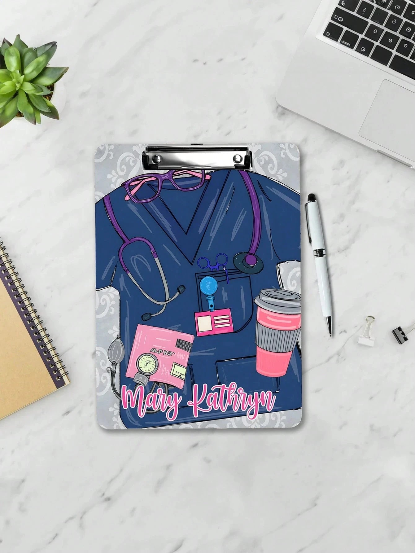 22.3*30.5CM Personalized Nurse Scrubs Clipboard,4 Styles,Custom Nurse Gift, Nurse Appreciation Gift,Medical Assistant File Board