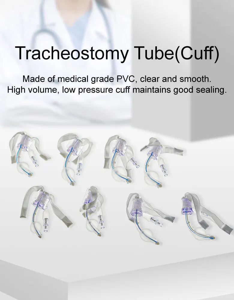 BamuCare 3PCS/5PCS Tracheostomy Tube Medical Grade PVC EO Sterilized Disposable Standard Tracheostomy Tube with Cuff