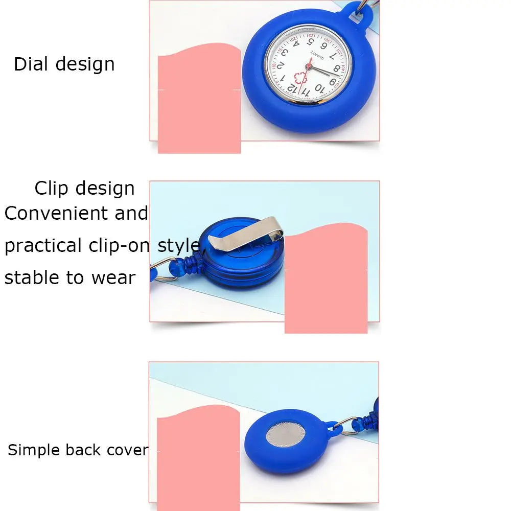 Gift Doctor/Nurse Clip-on Quartz Clock Pocket Watch Doctor  Hanging Fob Watch Retractable Nurse Watch