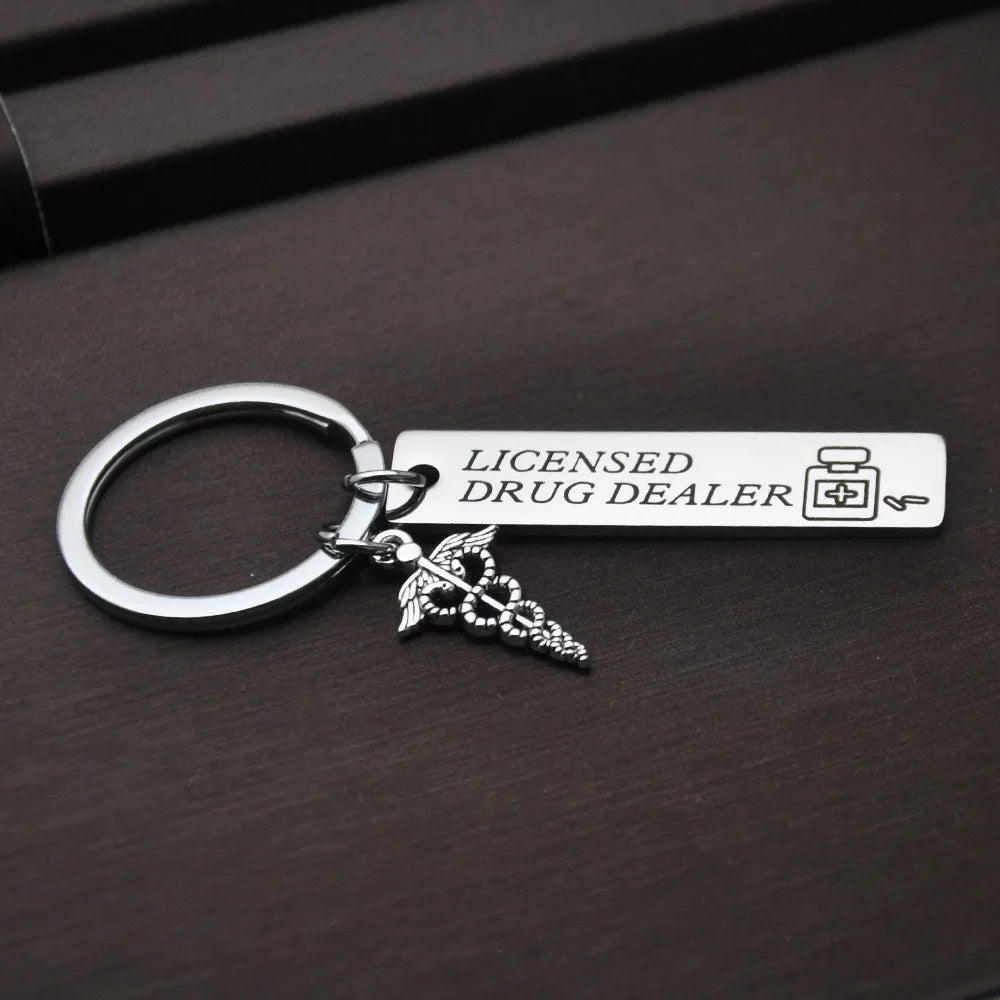 New Pharmacist Gift Funny Keychain Pharmacy Student Gift Pharmacy School Graduation Gift Simple Creative Street Niche Keyring