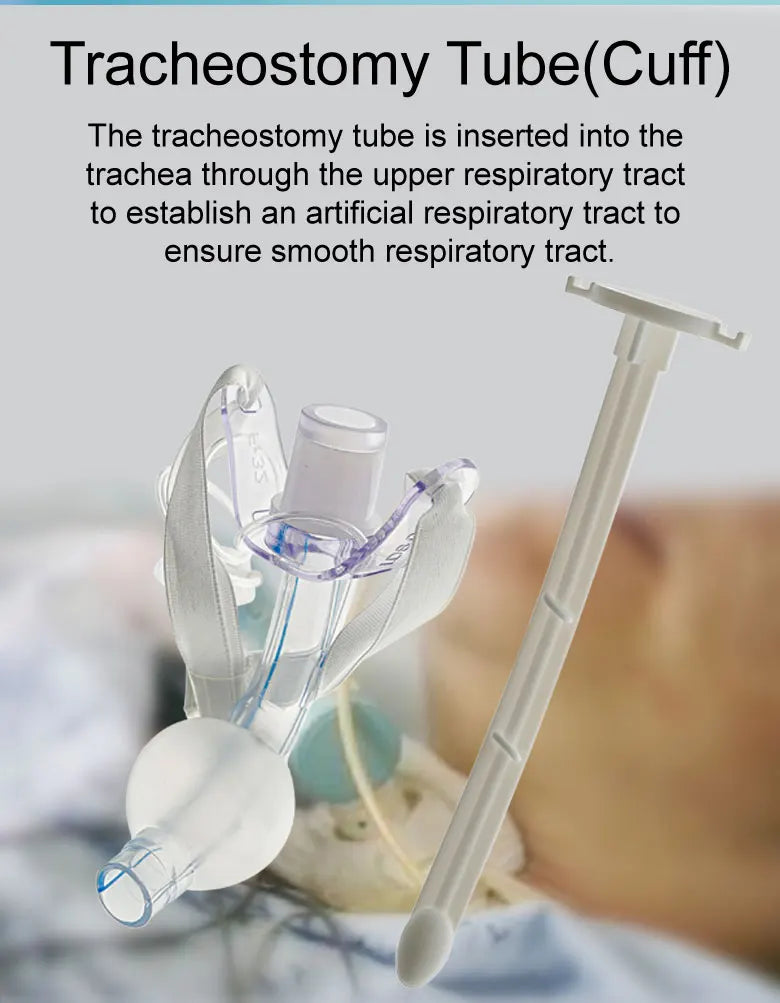 BamuCare 3PCS/5PCS Tracheostomy Tube Medical Grade PVC EO Sterilized Disposable Standard Tracheostomy Tube with Cuff