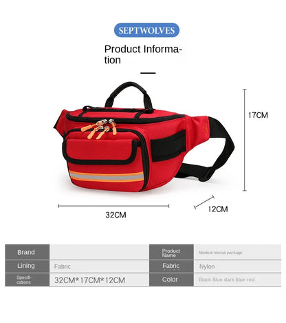 Empty Rescue Fanny Pack First Aid Kit Camping Trip Medical Storage Medical Organizer Outdoor Emergency Survival Medical Bag