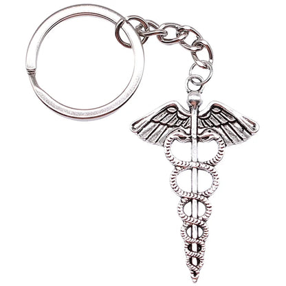 Cane Medical Symbol Pendant Keychain Metal Key Chain Souvenir Gifts For Nurse Doctor Medical Student