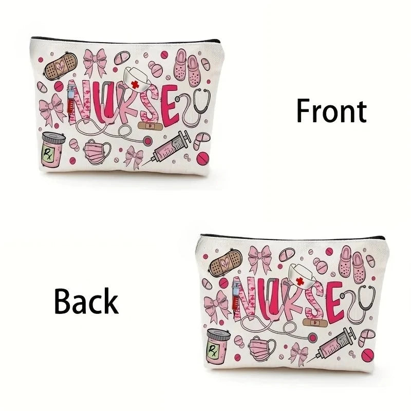 A Nurse-themed Makeup Bag - Cute Multifunctional Zipper Pouch, Jewelry Storage Bag, Perfect Travel Zipper Small Storage Bag.