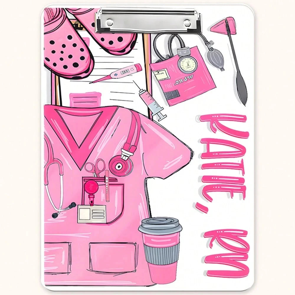22.3*30.5CM Personalized Nurse Scrubs Clipboard,4 Styles,Custom Nurse Gift, Nurse Appreciation Gift,Medical Assistant File Board