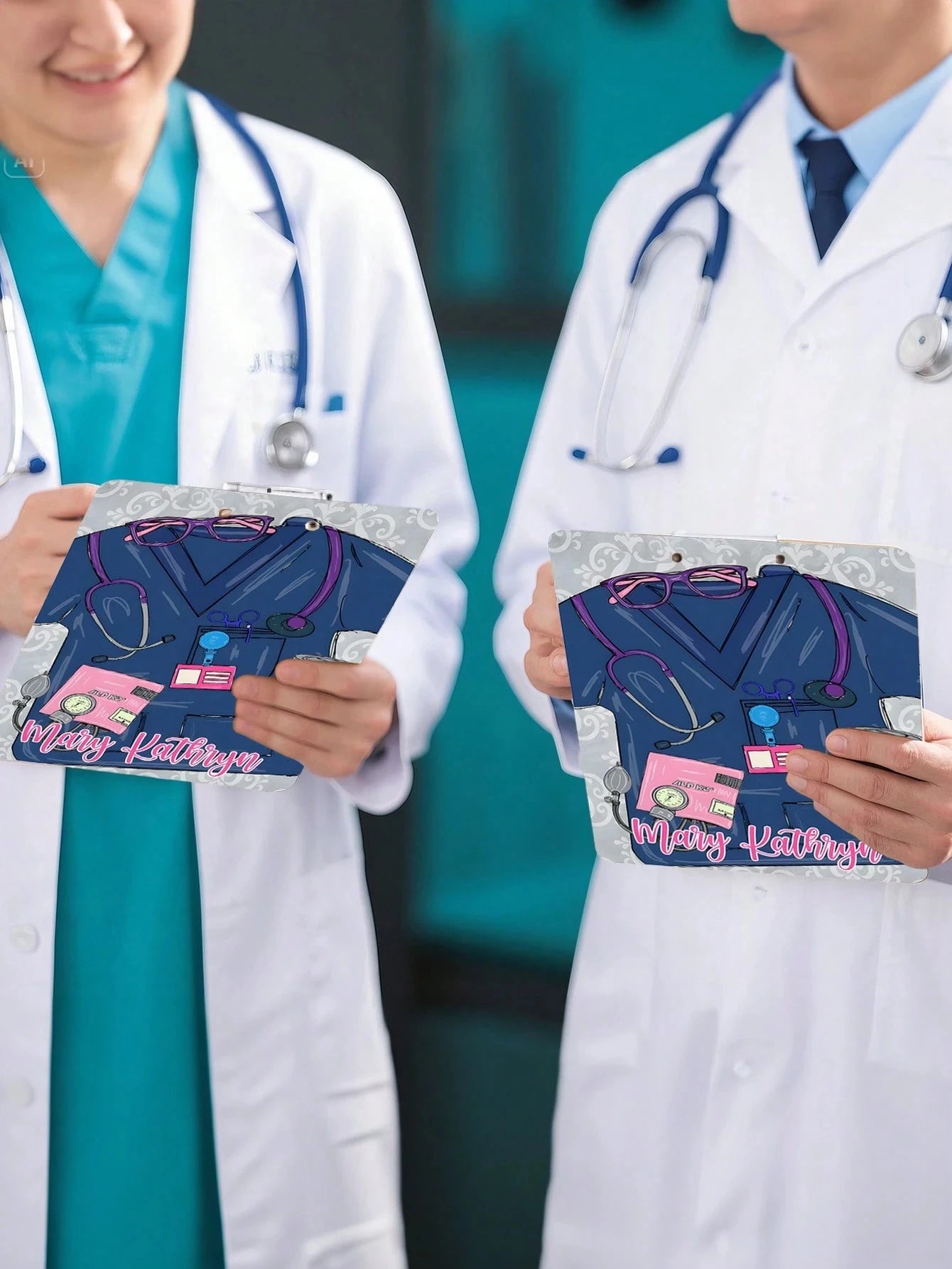 22.3*30.5CM Personalized Nurse Scrubs Clipboard,4 Styles,Custom Nurse Gift, Nurse Appreciation Gift,Medical Assistant File Board