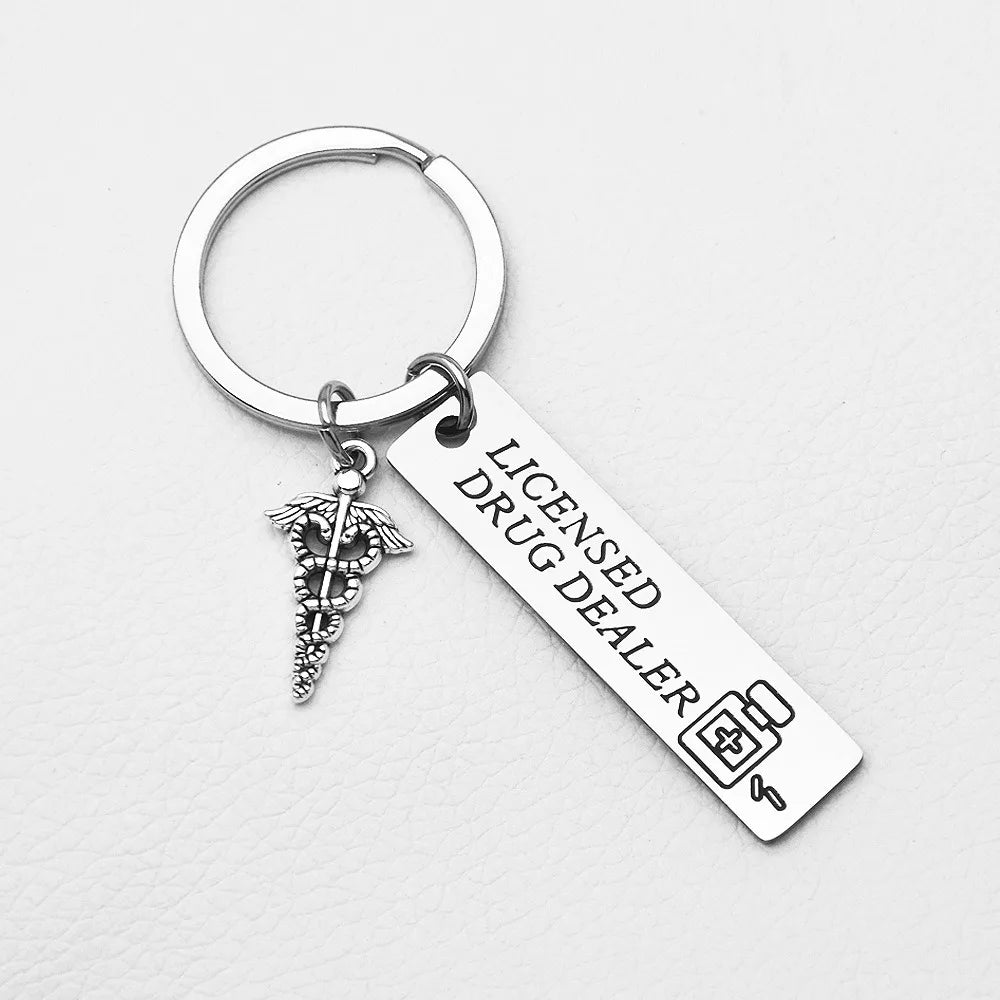 New Pharmacist Gift Funny Keychain Pharmacy Student Gift Pharmacy School Graduation Gift Simple Creative Street Niche Keyring