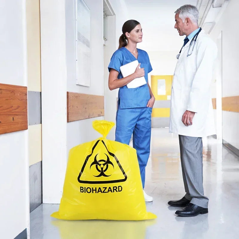 Medical Waste Bags Medical Waste Disposal Bag High Temperature Resistant PP Material Hospital Clinic Medical Supplies Collection