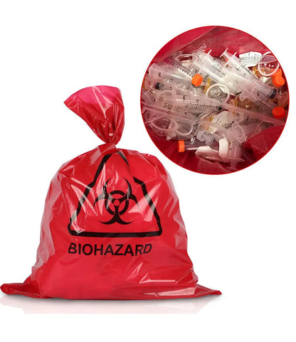 Medical Waste Bags Medical Waste Disposal Bag High Temperature Resistant PP Material Hospital Clinic Medical Supplies Collection