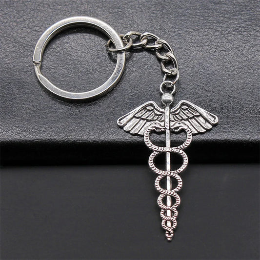 Cane Medical Symbol Pendant Keychain Metal Key Chain Souvenir Gifts For Nurse Doctor Medical Student