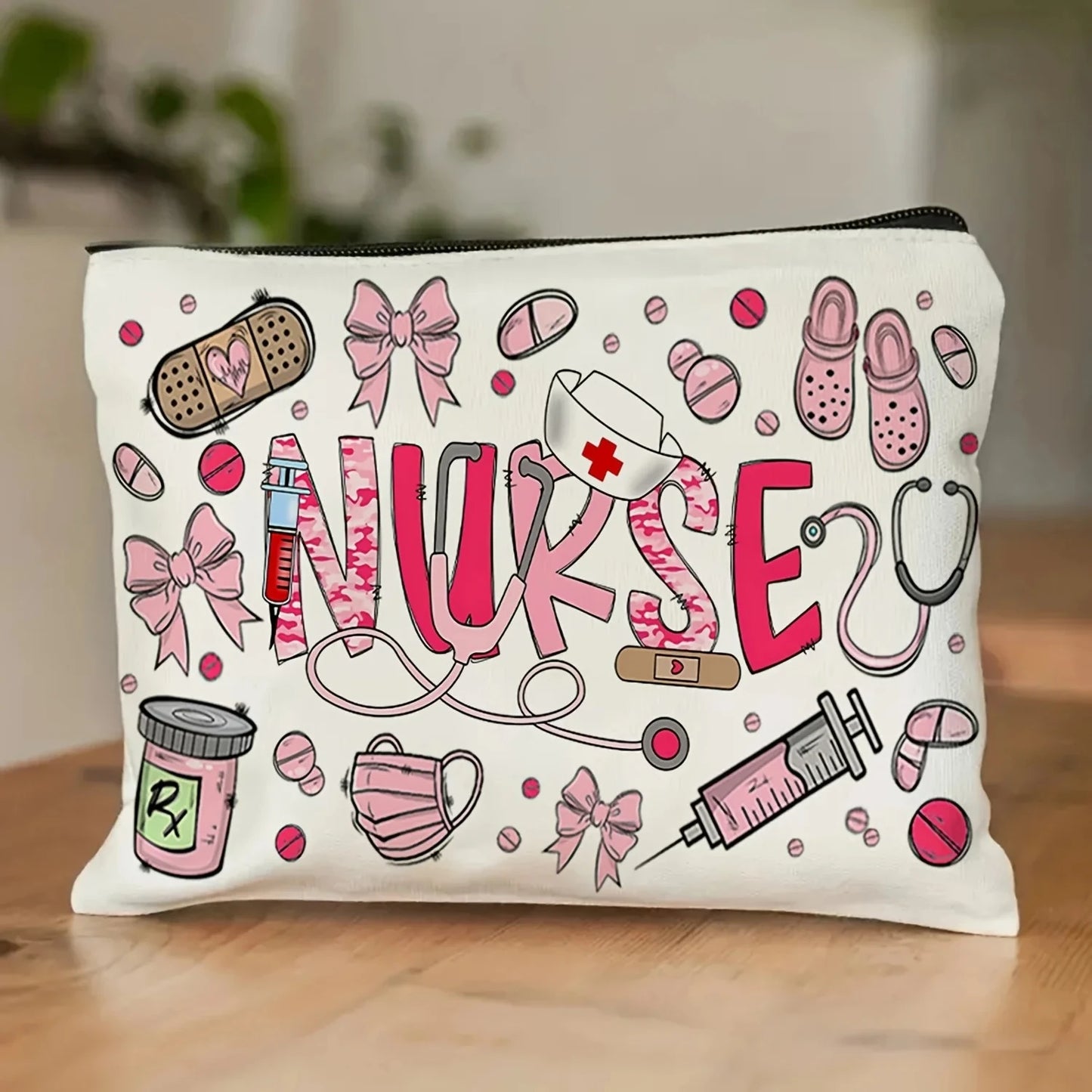 A Nurse-themed Makeup Bag - Cute Multifunctional Zipper Pouch, Jewelry Storage Bag, Perfect Travel Zipper Small Storage Bag.