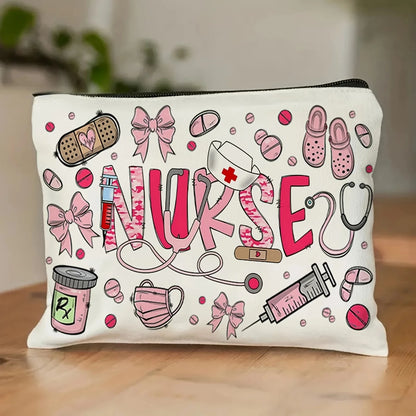 A Nurse-themed Makeup Bag - Cute Multifunctional Zipper Pouch, Jewelry Storage Bag, Perfect Travel Zipper Small Storage Bag.