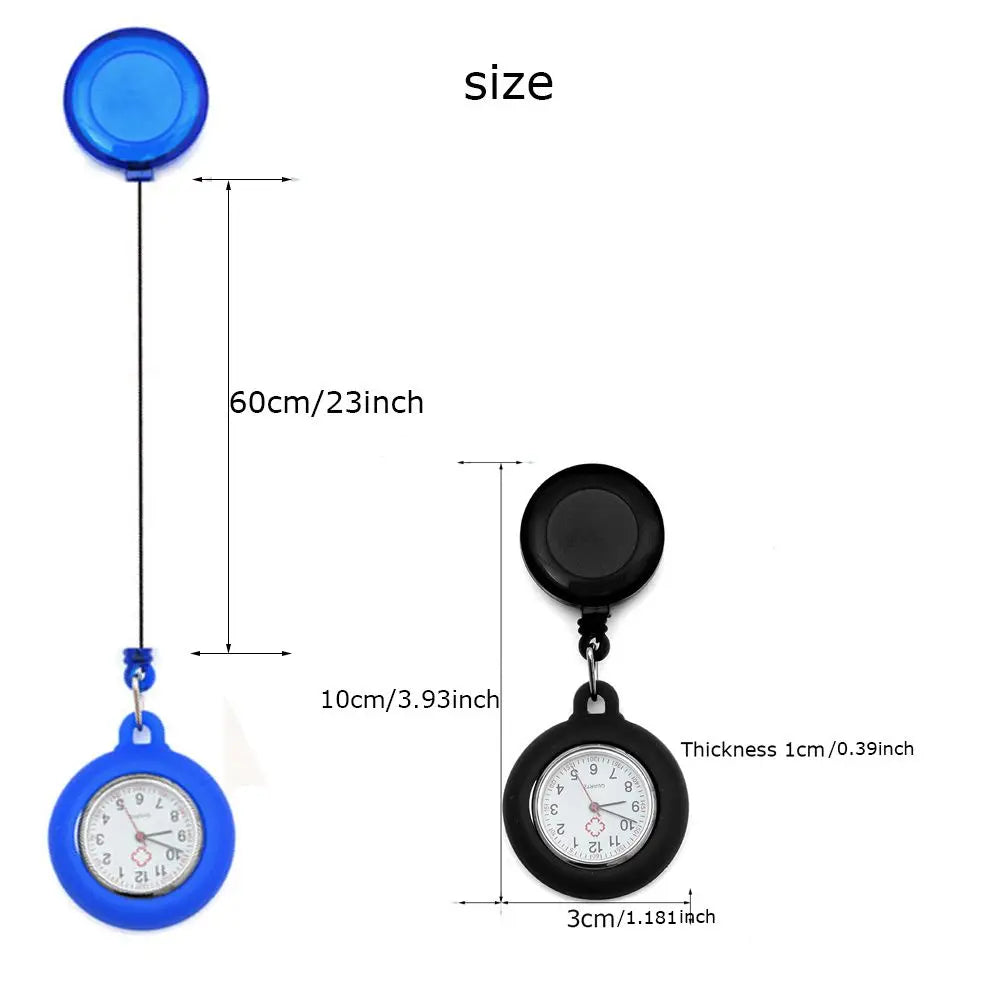 Gift Doctor/Nurse Clip-on Quartz Clock Pocket Watch Doctor  Hanging Fob Watch Retractable Nurse Watch