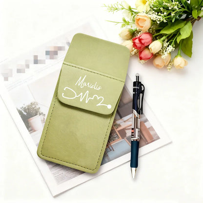 Personalized Nurse Pen Case,Custom Faux Leather Pocket Organizer,Gifts for Nurse and Caregiver Gift,Can Hold 5 Pens,Pencils,Tool