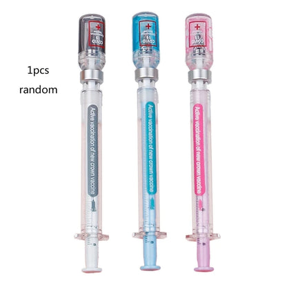 Random 1 Syringe Pens Creative-Fun Pen Novelty Medical Ballpoint Pens Gift for Nurses,Nurse Doctor Pretend Play Party Supplies