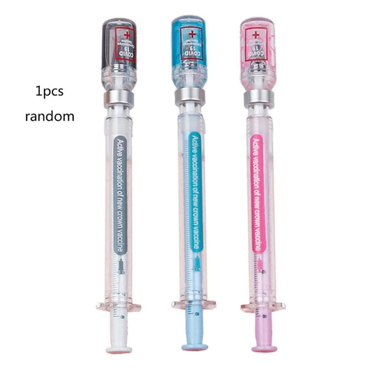 Random 1 Syringe Pens Creative-Fun Pen Novelty Medical Ballpoint Pens Gift for Nurses,Nurse Doctor Pretend Play Party Supplies