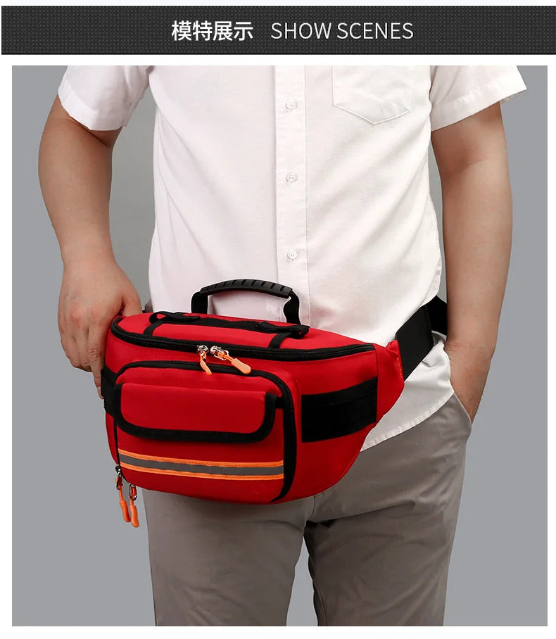 Empty Rescue Fanny Pack First Aid Kit Camping Trip Medical Storage Medical Organizer Outdoor Emergency Survival Medical Bag