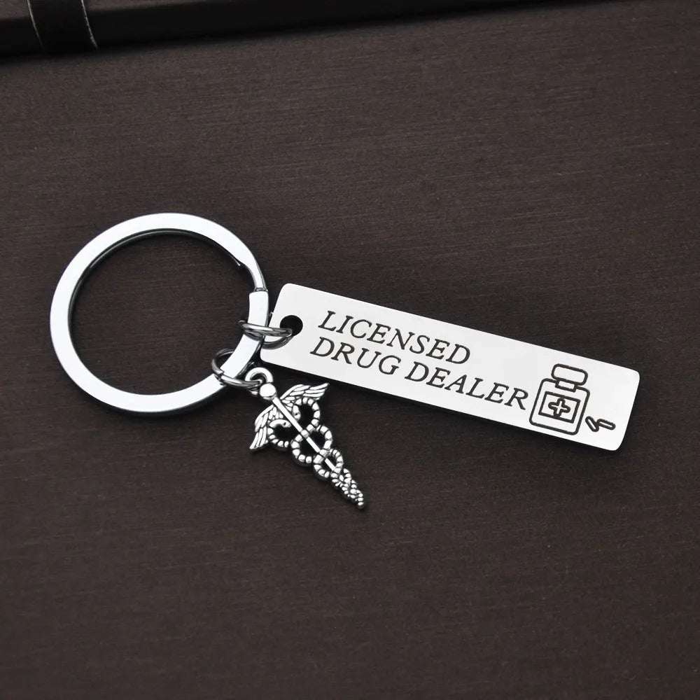 New Pharmacist Gift Funny Keychain Pharmacy Student Gift Pharmacy School Graduation Gift Simple Creative Street Niche Keyring