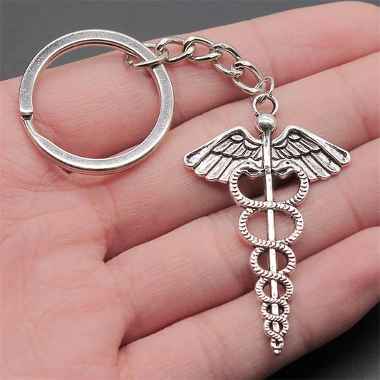 Cane Medical Symbol Pendant Keychain Metal Key Chain Souvenir Gifts For Nurse Doctor Medical Student
