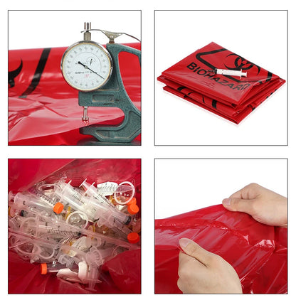 Medical Waste Bags Medical Waste Disposal Bag High Temperature Resistant PP Material Hospital Clinic Medical Supplies Collection