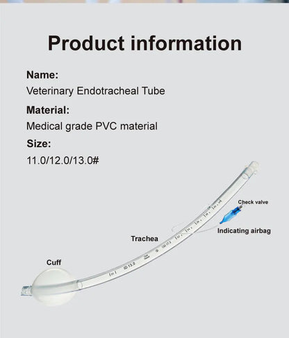 Large Size Endotracheal Intubation Tube With Cuff And Pressure Ballon 11/12/13mm Animals Disposable Veterinary  Supplies