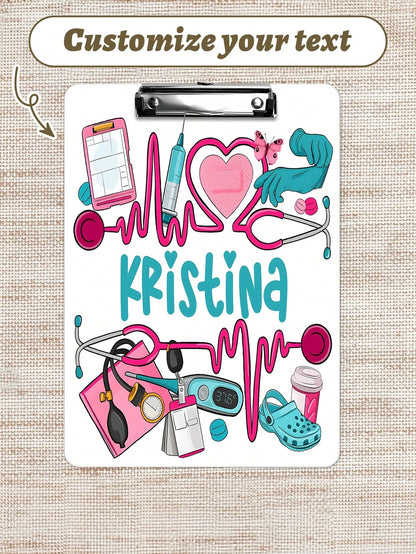 22.3*30.5CM Personalized Nurse Scrubs Clipboard,4 Styles,Custom Nurse Gift, Nurse Appreciation Gift,Medical Assistant File Board