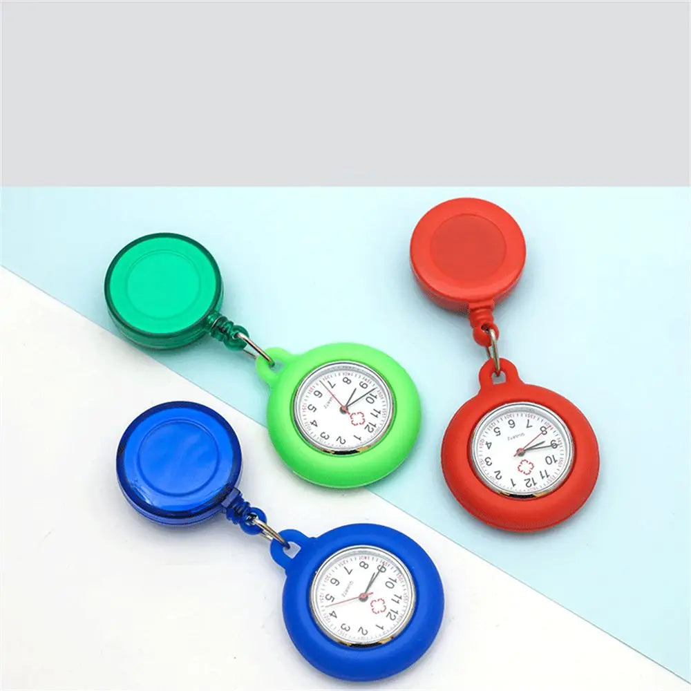 Gift Doctor/Nurse Clip-on Quartz Clock Pocket Watch Doctor  Hanging Fob Watch Retractable Nurse Watch