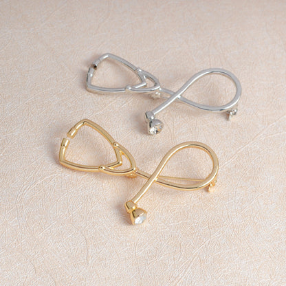 Doctor Stethoscope Brooch Oil Dripping Alloy Pin