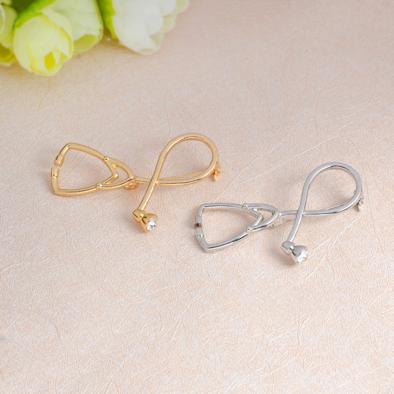 Doctor Stethoscope Brooch Oil Dripping Alloy Pin