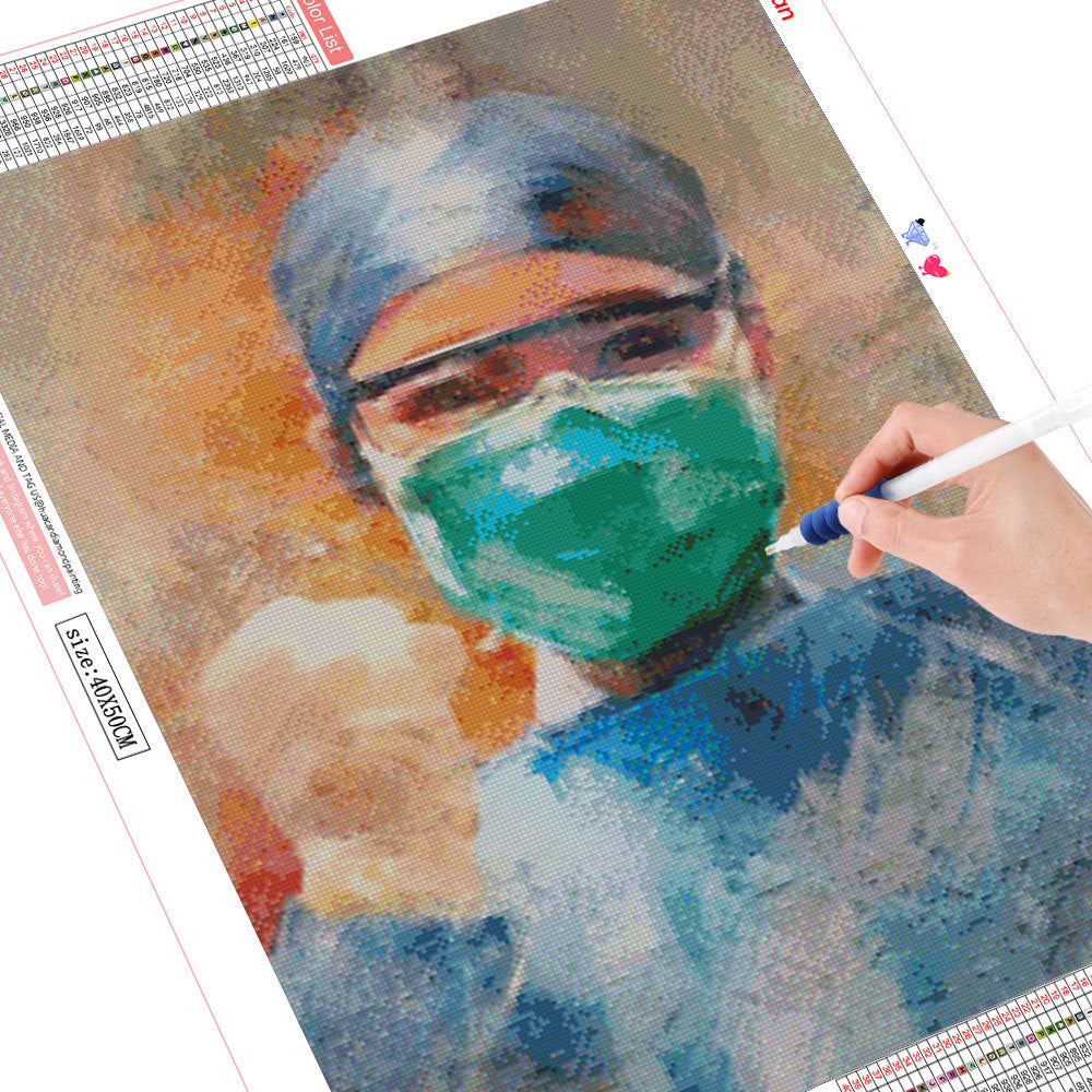 Handmade DIY Doctor Painting Diamond Embroidery Cross Portrait Home Decoration