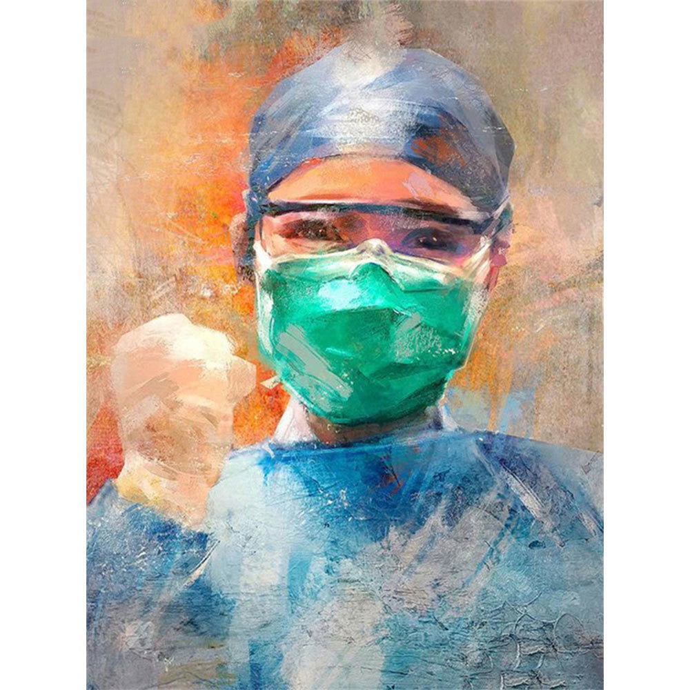 Handmade DIY Doctor Painting Diamond Embroidery Cross Portrait Home Decoration